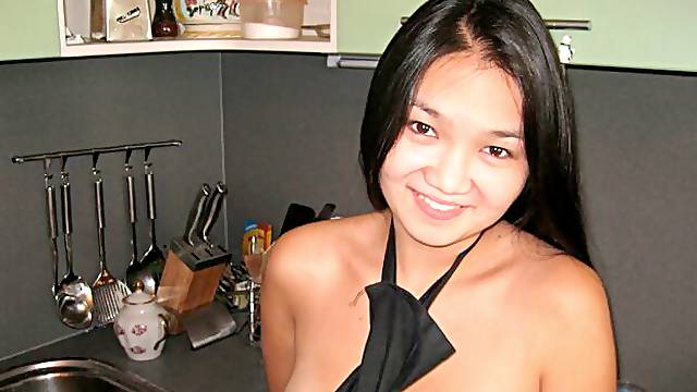 Stunning doll with a shaved pussy Little Rita got fucked by a big boner