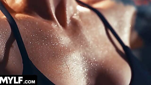 Mylf - big boobed fit cougar Sophia Locke concludes her sweat-soaked exercise with some hardcore pounding in the gym