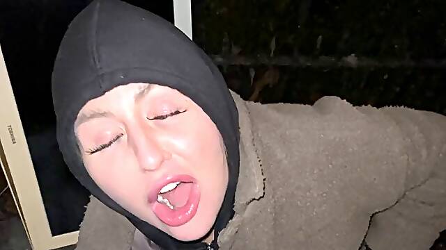 Cracky gets a cumshot in front of the TV