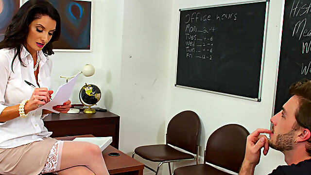 MILF professor Silvia Saige fucks a bully student