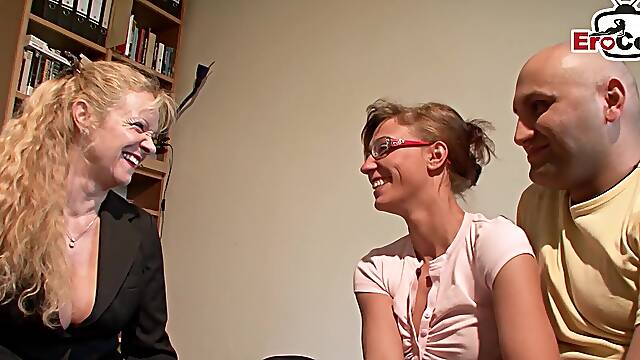 German amateur couple tries sex in front of camera for the first time