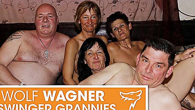 Hawt swinger party with unsightly grannies and grandpas! WOLF WAGNER