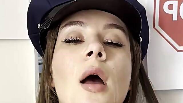 Perspired breasts heave as that babe groans loud ?
