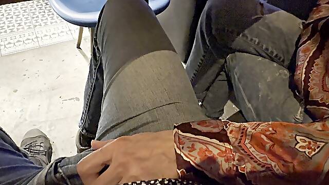 Wife down blouse in a cafe gets so mischievous showing pierced puffies in public in unbuttoned shirt