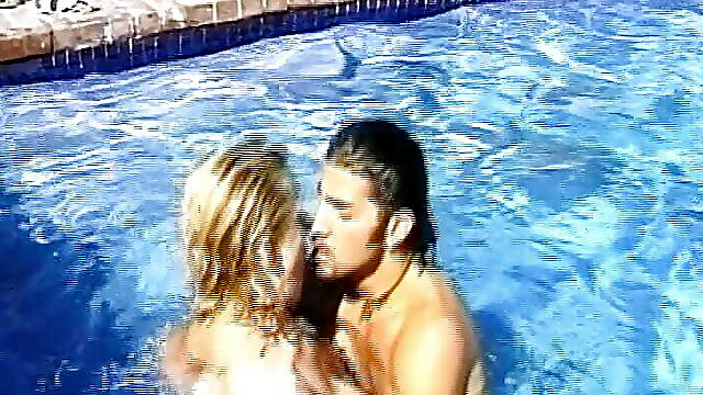 An amazing German blonde gets her holes smashed in the pool