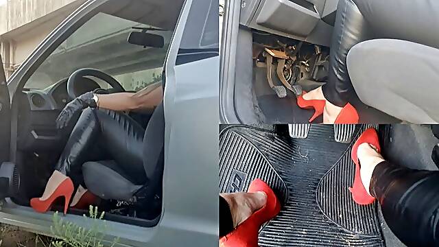 Cranking - she wear leather