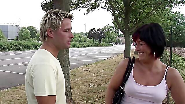 Big ass mature gets fucked from behind after blowjob