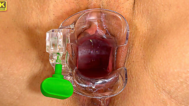 Pussy of Sexy Granny Examined in Gyno Chair